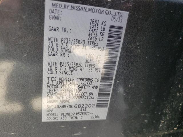 Photo 10 from auction – 2013 NISSAN PATHFINDER with VIN 5N1AR2MM7DC682202