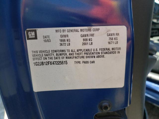 Photo 10 from auction – 2004 PONTIAC SUNFIRE with VIN 1G2JB12FX47225615