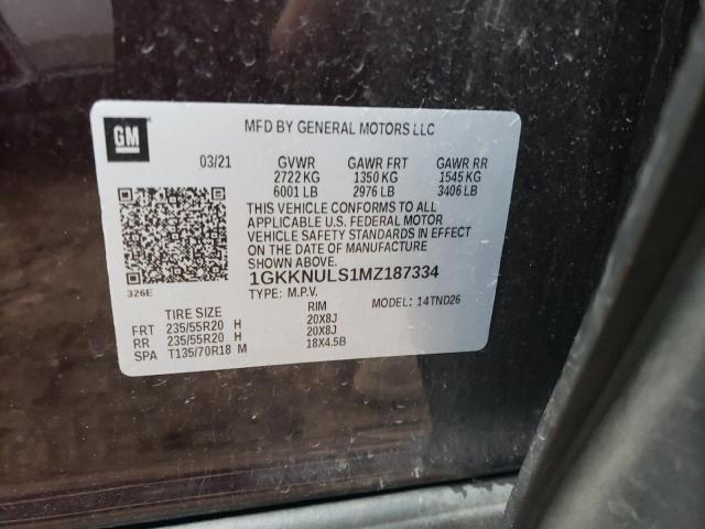 Photo 10 from auction – 2021 GMC ACADIA SLT with VIN 1GKKNULS1MZ187334