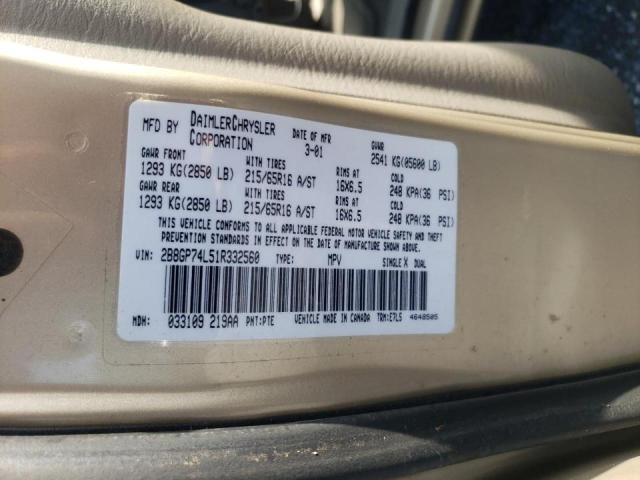 Photo 10 from auction – 2001 DODGE GRAND CARA with VIN 2B8GP74L51R332560