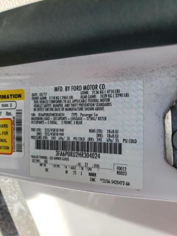 Photo 10 from auction – 2017 FORD FUSION TIT with VIN 3FA6P0RU2HR304024