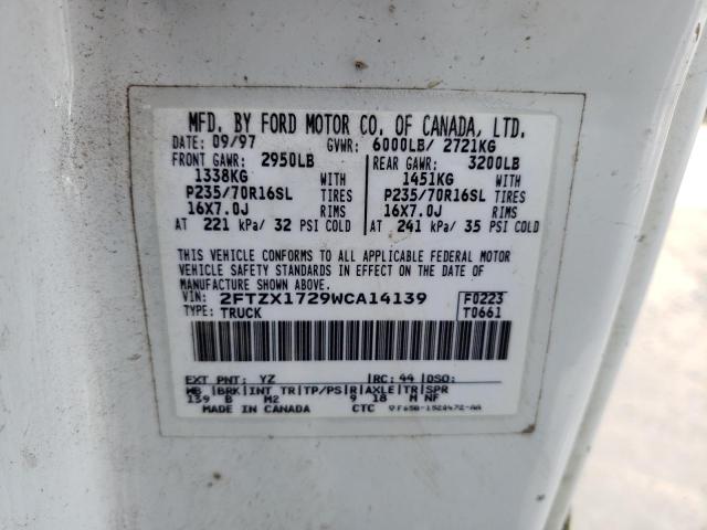 Photo 10 from auction – 1998 FORD F150 with VIN 2FTZX1729WCA14139