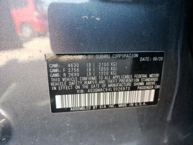 Photo 10 from auction – 2020 SUBARU LEGACY PRE with VIN 4S3BWAC64L3026973