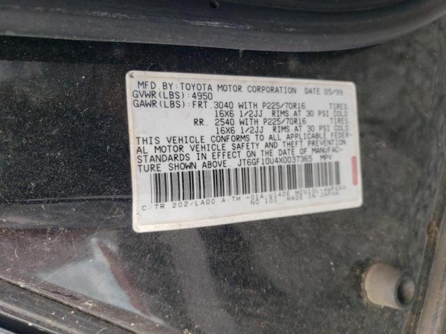 Photo 10 from auction – 1999 LEXUS RX 300 with VIN JT6GF10U4X0037365