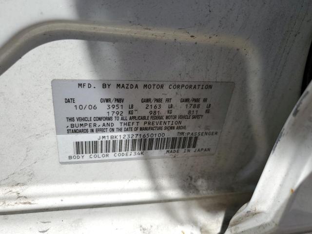Photo 10 from auction – 2007 MAZDA 3 S with VIN JM1BK123271650100