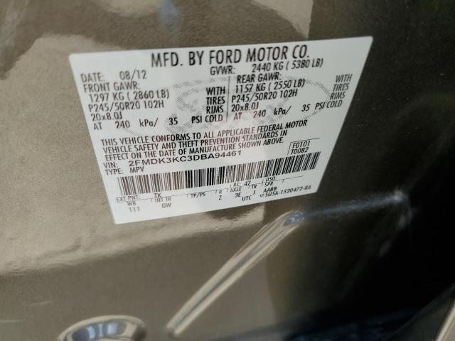 Photo 10 from auction – 2013 FORD EDGE LIMIT with VIN 2FMDK3KC3DBA94461