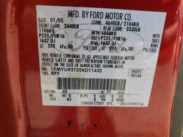 Photo 10 from auction – 2005 FORD ESCAPE with VIN 1FMYU93155KD11432