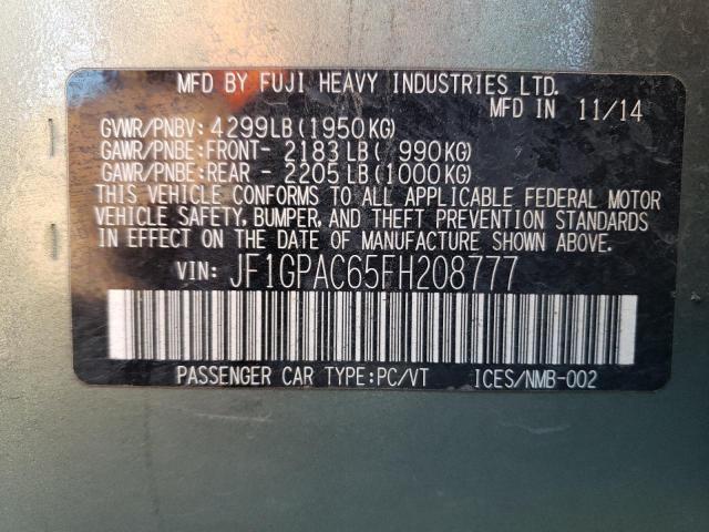 Photo 10 from auction – 2015 SUBARU IMPREZA PR with VIN JF1GPAC65FH208777