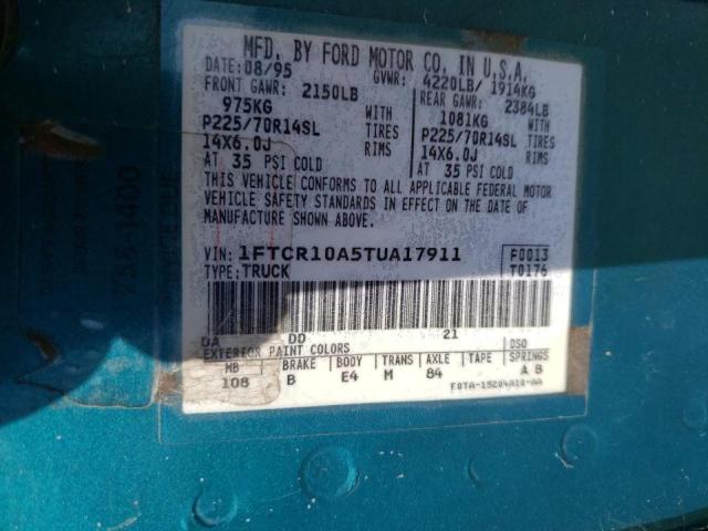 Photo 10 from auction – 1996 FORD RANGER with VIN 1FTCR10A5TUA17911