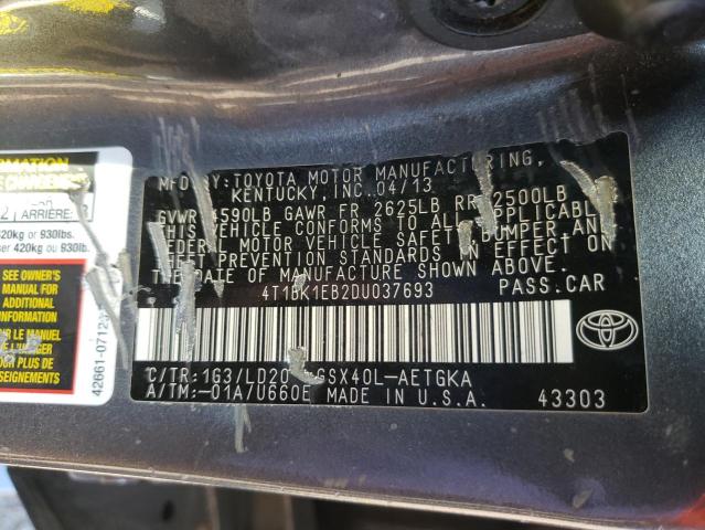 Photo 10 from auction – 2013 TOYOTA AVALON BAS with VIN 4T1BK1EB2DU037693