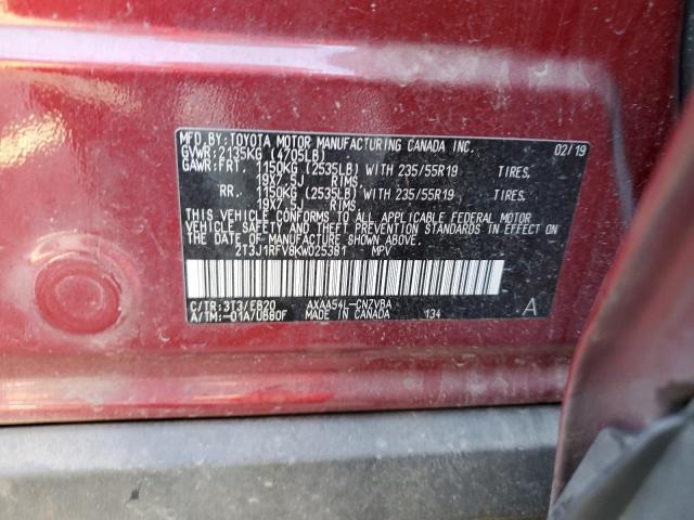 Photo 10 from auction – 2019 TOYOTA RAV4 ADVEN with VIN 2T3J1RFV8KW025381