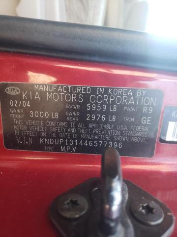 Photo 10 from auction – 2004 KIA SEDONA EX with VIN KNDUP131446577396