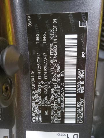 Photo 10 from auction – 2019 TOYOTA 4RUNNER SR with VIN JTEBU5JR3K5709126