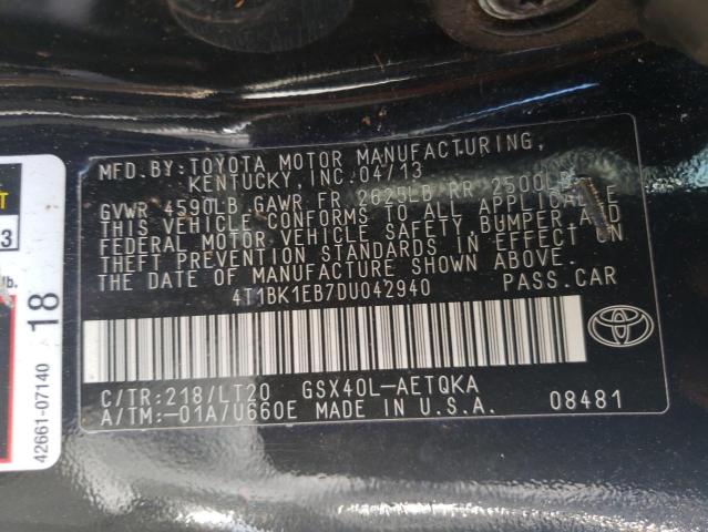 Photo 10 from auction – 2013 TOYOTA AVALON BAS with VIN 4T1BK1EB7DU042940