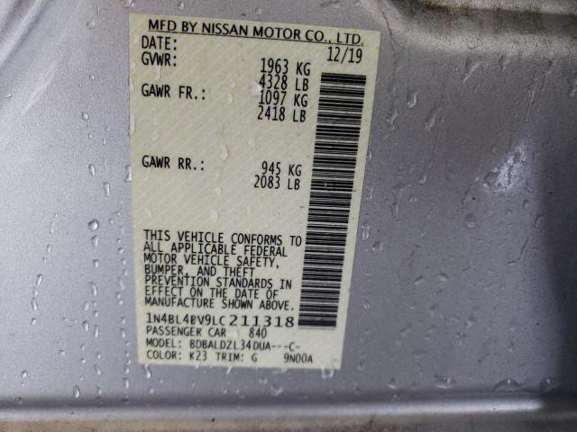 Photo 10 from auction – 2020 NISSAN ALTIMA S with VIN 1N4BL4BV9LC211318