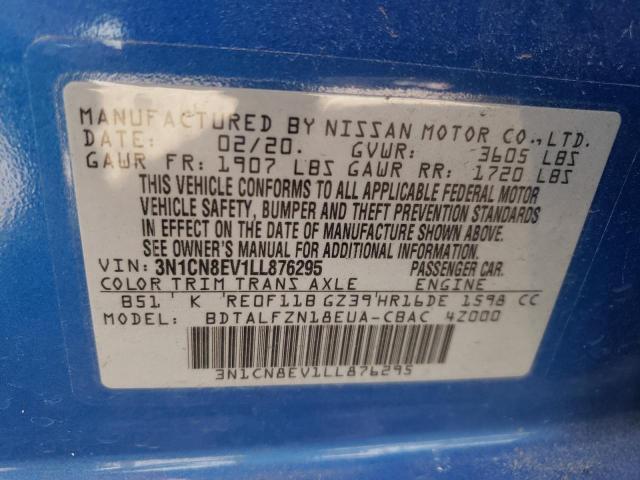 Photo 10 from auction – 2020 NISSAN VERSA SV with VIN 3N1CN8EV1LL876295