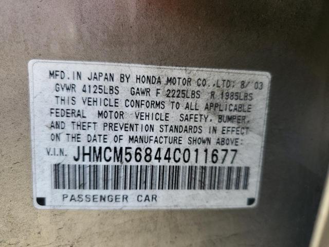 Photo 10 from auction – 2004 HONDA ACCORD EX with VIN JHMCM56844C011677