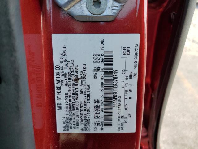 Photo 10 from auction – 2014 FORD FUSION TIT with VIN 3FA6P0SU1ER378749