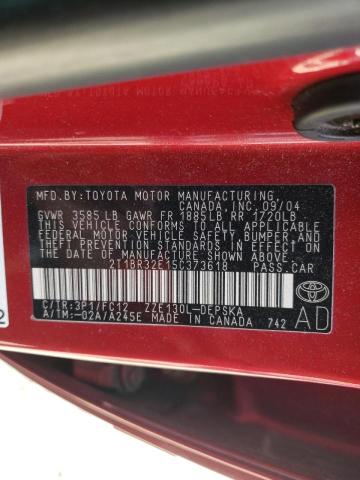 Photo 10 from auction – 2005 TOYOTA COROLLA CE with VIN 2T1BR32E15C373618