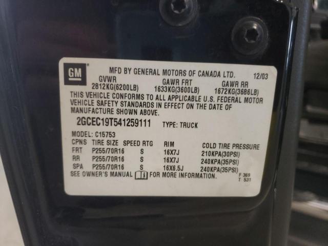 Photo 10 from auction – 2004 CHEVROLET SILVERADO with VIN 2GCEC19T541259111