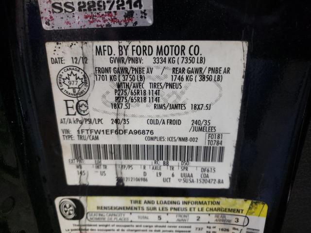 Photo 10 from auction – 2013 FORD F150 SUPER with VIN 1FTFW1EF6DFA96876