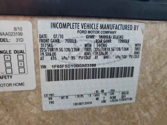 Photo 10 from auction – 2011 FORD F53 with VIN 1F65F5DY0B0A03388
