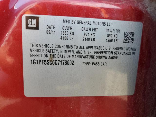 Photo 10 from auction – 2012 CHEVROLET CRUZE LT with VIN 1G1PF5SC6C7178002