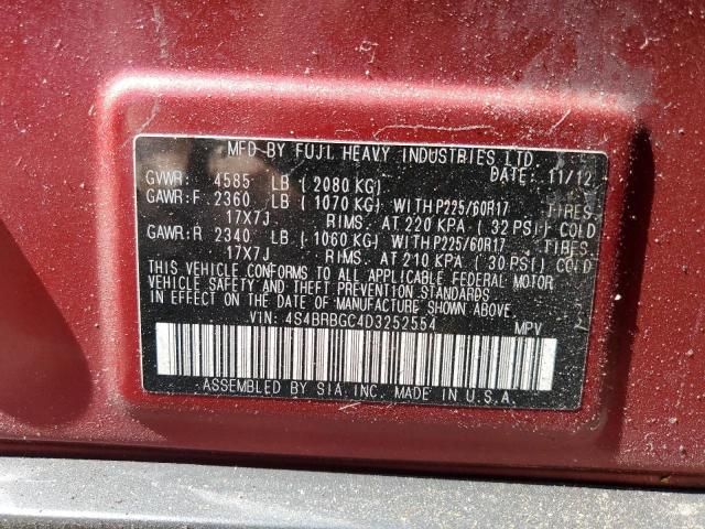 Photo 10 from auction – 2013 SUBARU OUTBACK 2. with VIN 4S4BRBGC4D3252554