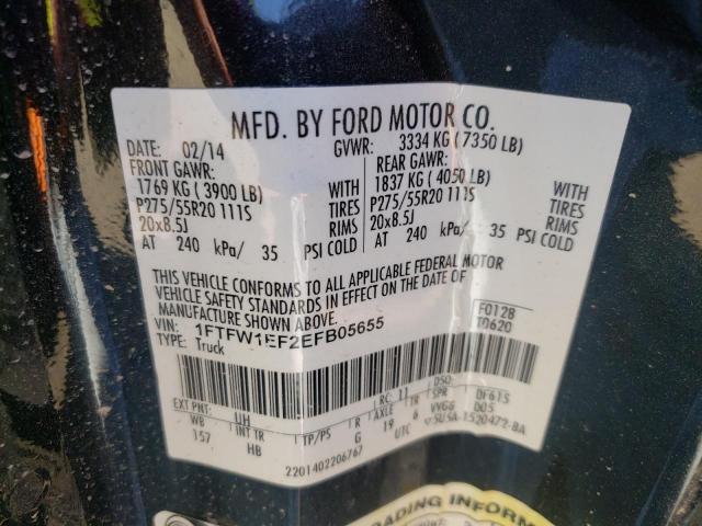 صورة رقم 10 من المزاد - 2014 FORD F150 SUPER مع VIN 1FTFW1EF2EFB05655