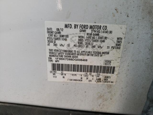 Photo 10 from auction – 2013 FORD EXPLORER X with VIN 1FM5K7D88DGA98468