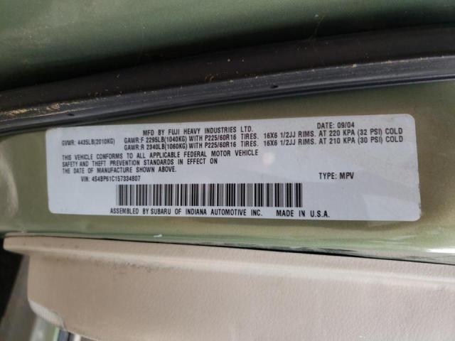 Photo 10 from auction – 2005 SUBARU LEGACY OUT with VIN 4S4BP61C157334807