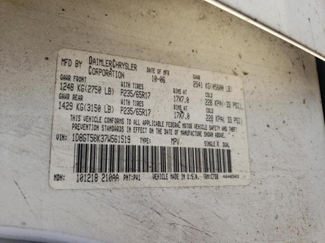 Photo 10 from auction – 2007 DODGE NITRO SLT with VIN 1D8GT58K37W561519