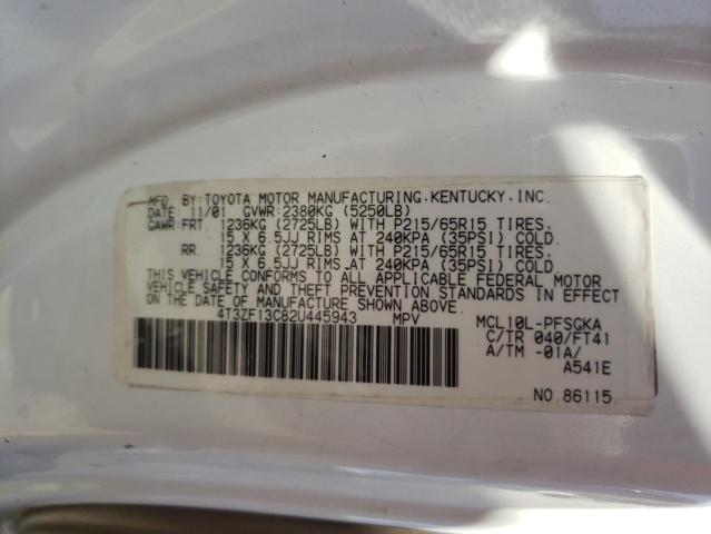 Photo 10 from auction – 2002 TOYOTA SIENNA LE with VIN 4T3ZF13C82U445943