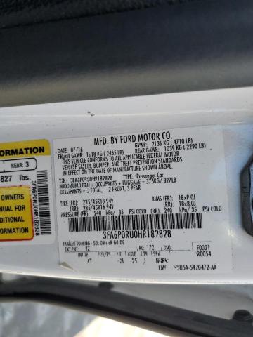 Photo 10 from auction – 2017 FORD FUSION TIT with VIN 3FA6P0RU0HR182828
