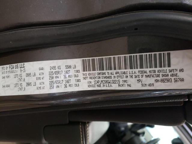 Photo 10 from auction – 2016 JEEP CHEROKEE L with VIN 1C4PJMCS0GW132215