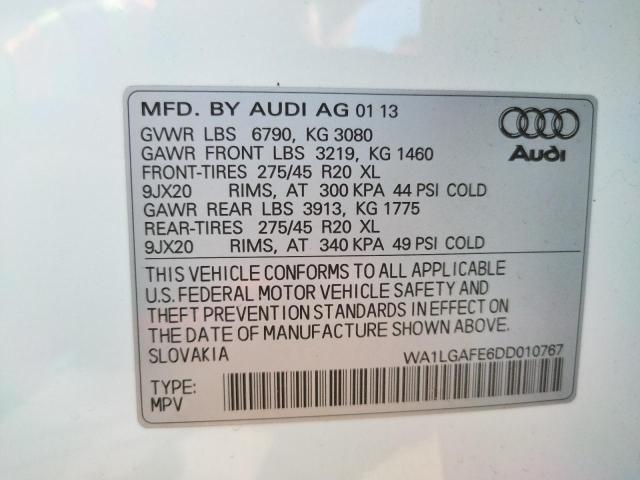 Photo 10 from auction – 2013 AUDI Q7 PREMIUM with VIN WA1LGAFE6DD010767