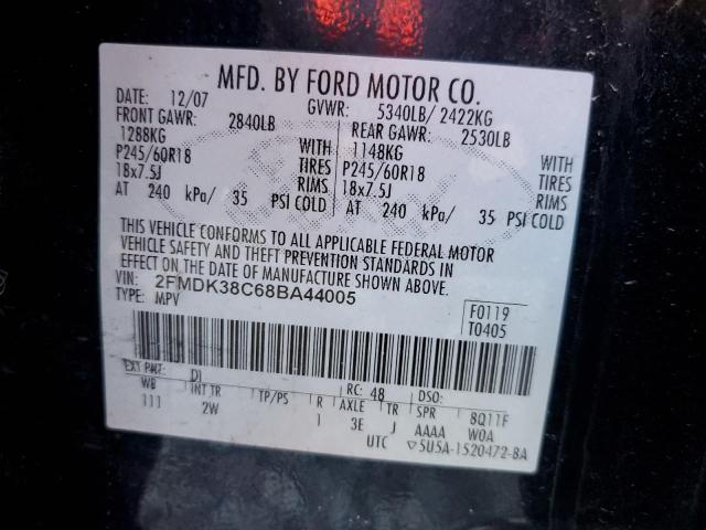 Photo 10 from auction – 2008 FORD EDGE SEL with VIN 2FMDK38C68BA44005