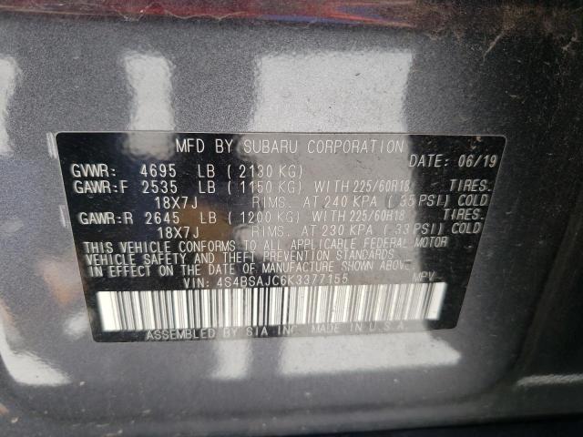 Photo 10 from auction – 2019 SUBARU OUTBACK 2. with VIN 4S4BSAJC6K3377155