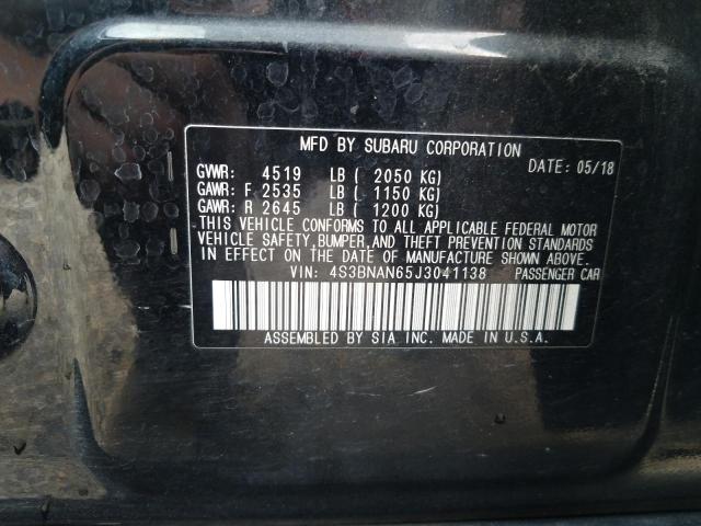 Photo 10 from auction – 2018 SUBARU LEGACY 2.5 with VIN 4S3BNAN65J3041138