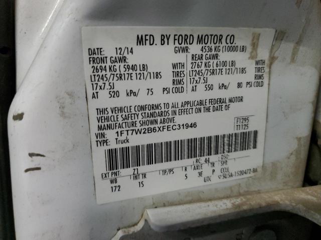 Photo 10 from auction – 2015 FORD F-250 with VIN 1FT7W2B6XFEC31946