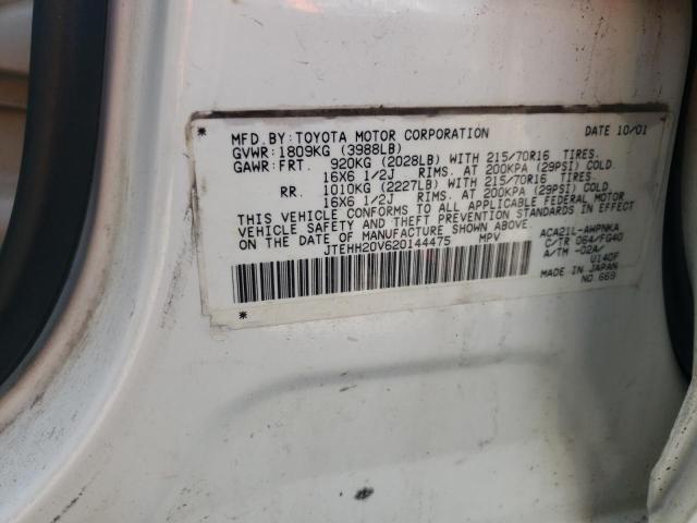 Foto 10 de la subasta – 2002 TOYOTA RAV4 con VIN JTEHH20V620144475