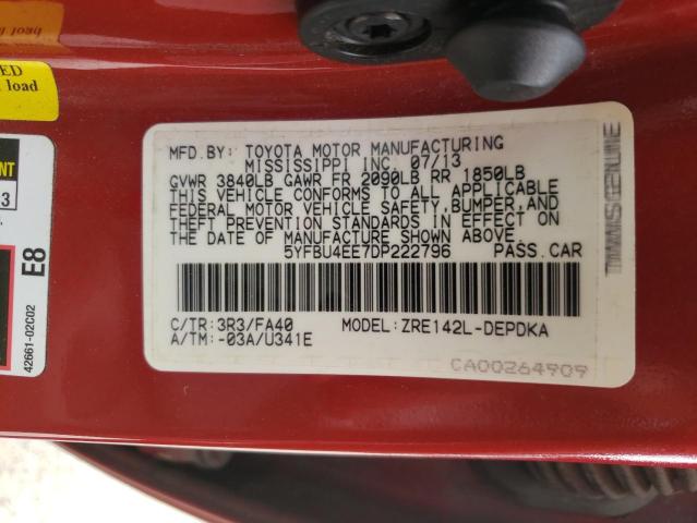 Photo 10 from auction – 2013 TOYOTA COROLLA BA with VIN 5YFBU4EE7DP222796