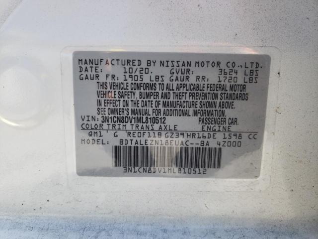 Photo 10 from auction – 2021 NISSAN VERSA S with VIN 3N1CN8DV1ML810512