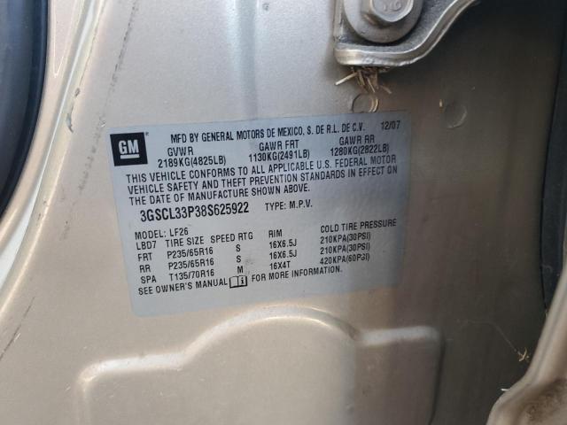 Photo 10 from auction – 2008 SATURN VUE XE with VIN 3GSCL33P38S625922