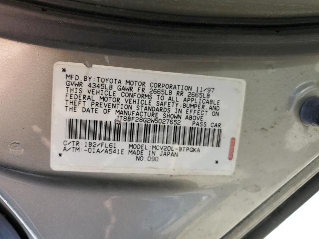 Photo 10 from auction – 1998 LEXUS ES 300 with VIN JT8BF28G2W5027652