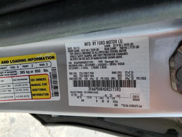Photo 10 from auction – 2013 FORD FUSION SE with VIN 3FA6P0HR4DR277593