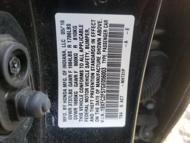 Photo 10 from auction – 2016 HONDA CIVIC LX with VIN 19XFC2F57GE056003