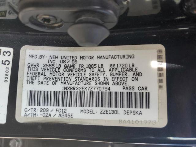 Photo 10 from auction – 2007 TOYOTA COROLLA CE with VIN 1NXBR32EX7Z770794