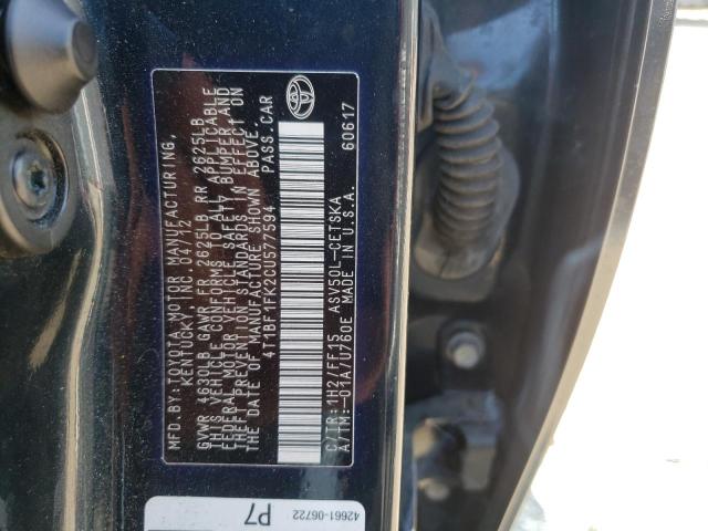 Photo 10 from auction – 2012 TOYOTA CAMRY with VIN 4T1BF1FK2CU577594