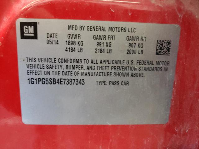 Photo 10 from auction – 2014 CHEVROLET CRUZE LTZ with VIN 1G1PG5SB4E7387343
